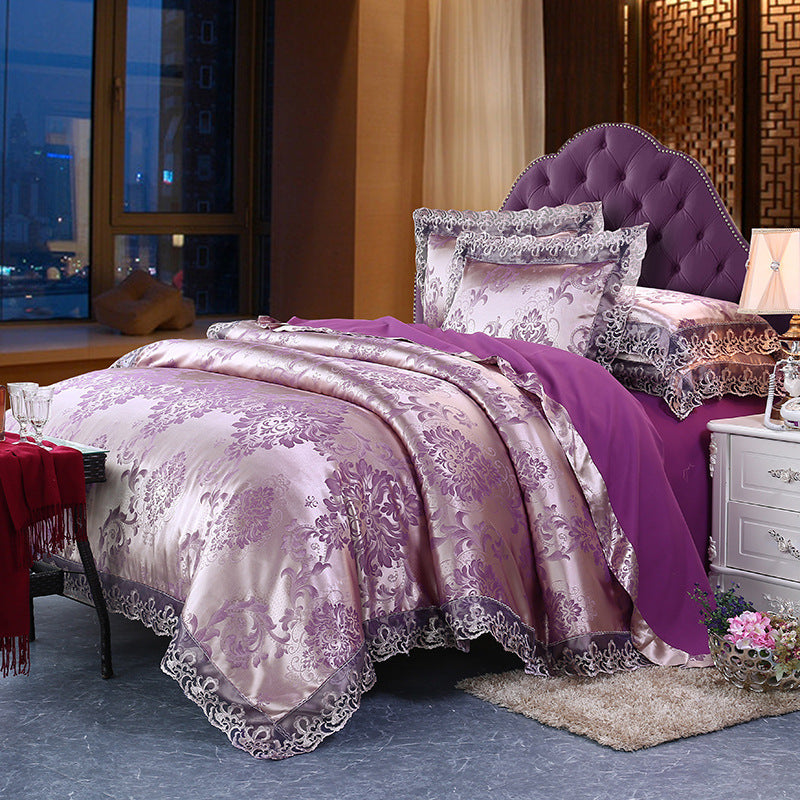 Luxury Silk Four-piece Set Of Satin Jacquard Duvet Cover