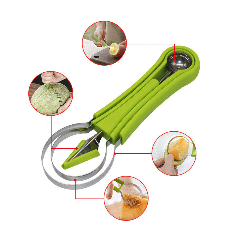 Three-in-one Stainless Steel Multi-purpose Fruit Ball Excavator