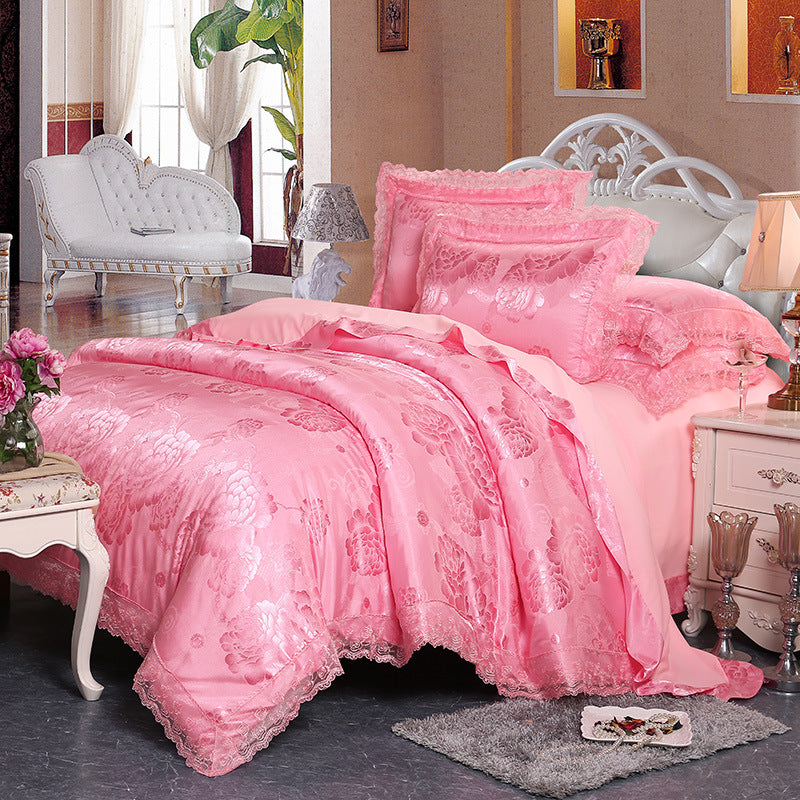 Luxury Silk Four-piece Set Of Satin Jacquard Duvet Cover